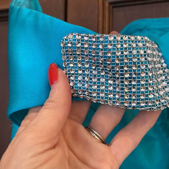 Blush brand teal green absolutely gorgeous strapless mermaid dress - Picture 2 of 4